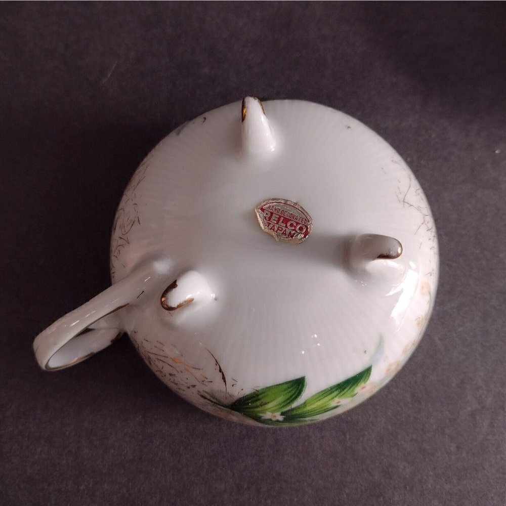 Vintage Relco Japan Porcelain Lily Of The Valley Floral Teacup & Saucer White - Picture 8 of 12